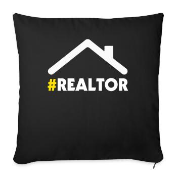 Real Estate Agent Real Estate Agent Gift - Sofa pillow with filling 45cm x 45cm - black - Front