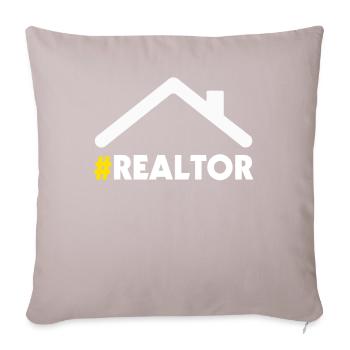 Immobilienmakler Immobilien Makler Geschenk - Sofakissen mit Füllung 45 x 45 cm - helles Taupe - Vorne