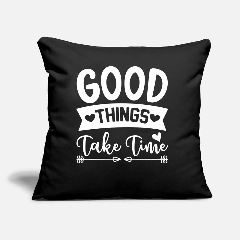 Good things take time Sofakissen mit Füllung 45 x 45 cm