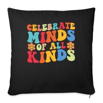 Autism - Sofa pillow with filling 45cm x 45cm - black - Front