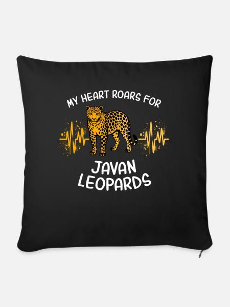 Java Leopard Herzlinie - Sofakissen mit Füllung 45 x 45 cm - Schwarz