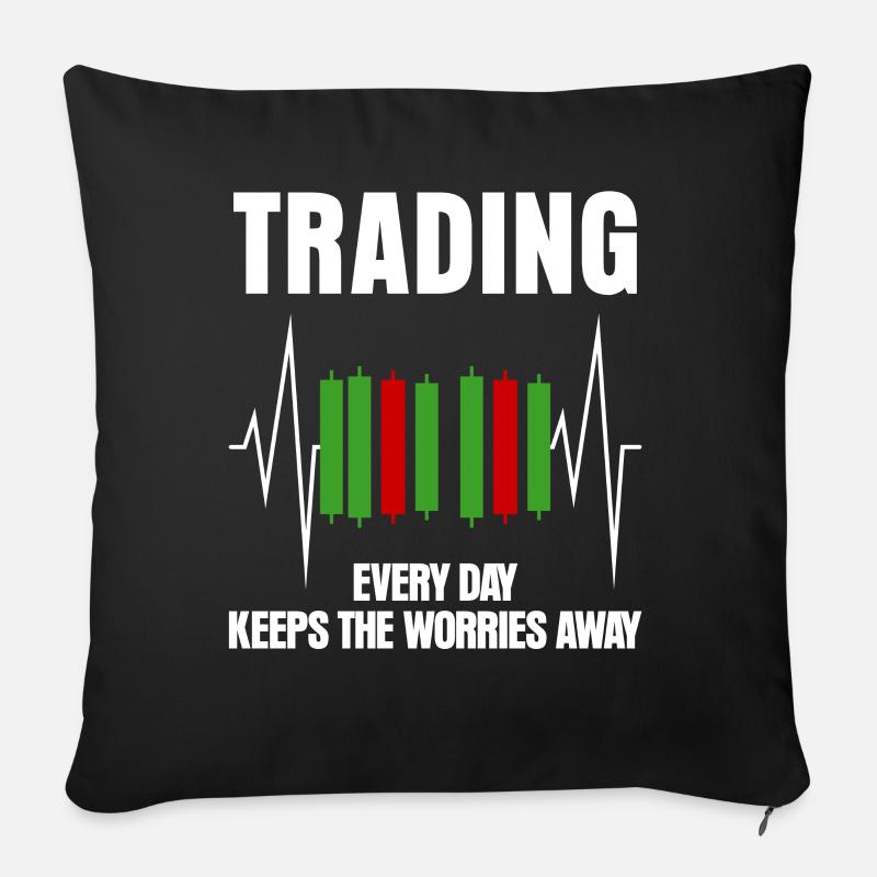 Capitalisme Trader d’actions - Coussin et housse de 45 x 45 cm - noir