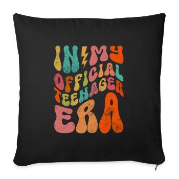 Adolescent - Coussin et housse de 45 x 45 cm - noir - Devant
