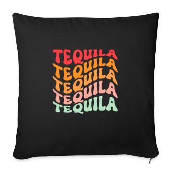 Tequila Sunrise Booze Party Mexique Cadeau - Coussin et housse de 45 x 45 cm - noir - Devant