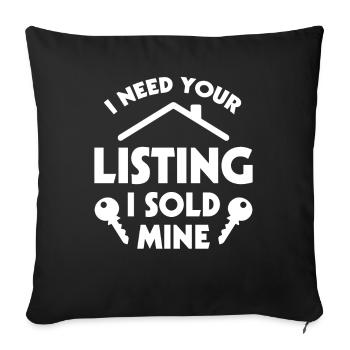 Real Estate Agent Real Estate Agent Gift - Sofa pillow with filling 45cm x 45cm - black - Front