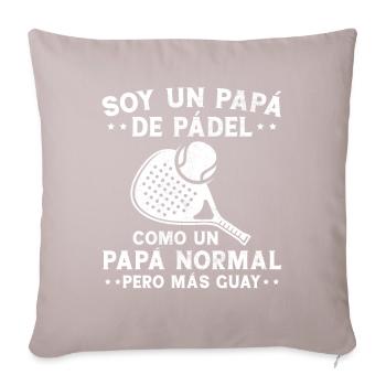 Je suis un papa Padelera Fête des pères Fun - Coussin et housse de 45 x 45 cm - taupe clair - Devant