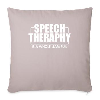 Speech therapy is a lot of fun - Sofa pillow with filling 45cm x 45cm - light taupe - Front