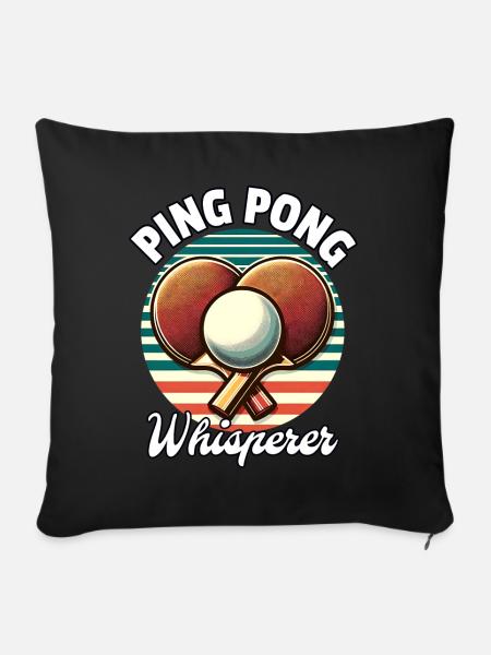 Ping Pong Whisperer - Sofakissen mit Füllung 45 x 45 cm - Schwarz