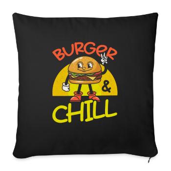 Burger et détente - Coussin et housse de 45 x 45 cm - noir - Devant