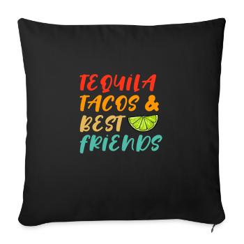 Tequila Sunrise Booze Party Mexico Gift - Sofa pillow with filling 45cm x 45cm - black - Front