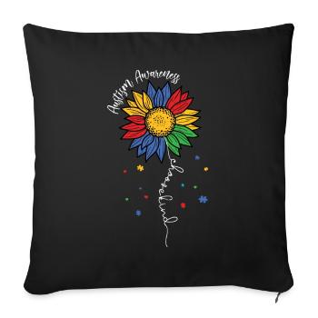 Autism - Sofa pillow with filling 45cm x 45cm - black - Front