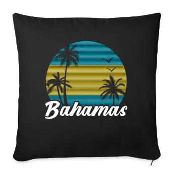 Bahamas Île des Caraïbes Cadeau d’été de l’Atlantique - Coussin et housse de 45 x 45 cm - noir - Devant