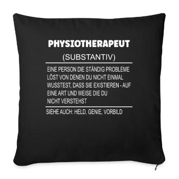 Wörterbuch Erklärung PHYSIOTHERAPEUT Held, Genie, - Sofakissen mit Füllung 45 x 45 cm - Schwarz - Vorne