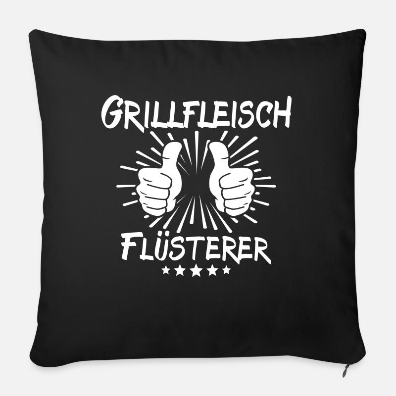 Chuchoteur de viande grillée - Coussin et housse de 45 x 45 cm - noir