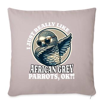 I Love African Grey Parrot Saying - Sofa pillow with filling 45cm x 45cm - light taupe - Front
