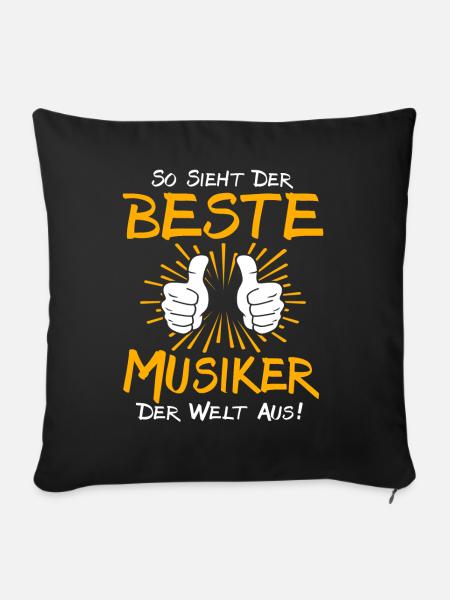 Musiker Geschenkidee - Sofakissen mit Füllung 45 x 45 cm - Schwarz