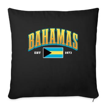 Bahamas Île des Caraïbes Cadeau d’été de l’Atlantique - Coussin et housse de 45 x 45 cm - noir - Devant