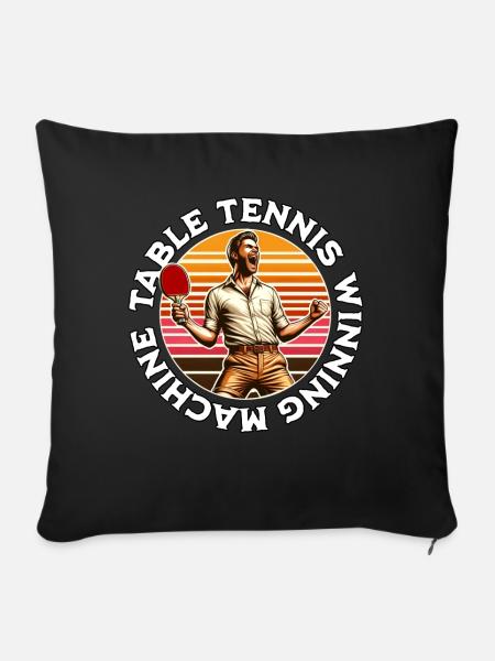 Table Tennis Gewinner - Sofakissen mit Füllung 45 x 45 cm - Schwarz