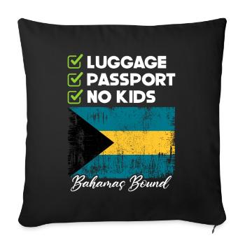 Bahamas Île des Caraïbes Cadeau d’été de l’Atlantique - Coussin et housse de 45 x 45 cm - noir - Devant