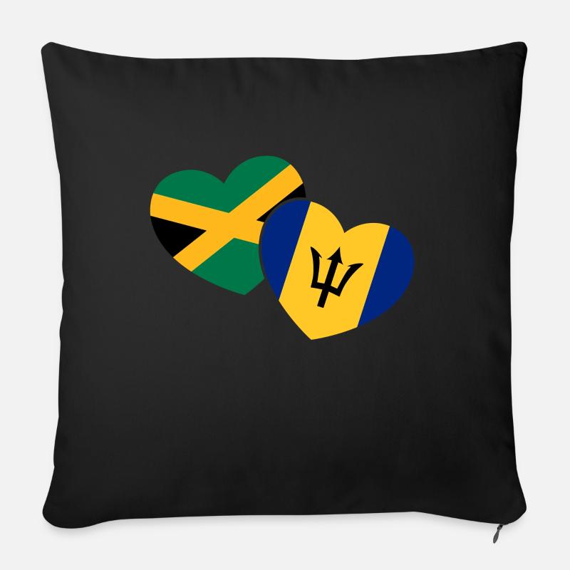 Barbade Caraïbes Bajan Holiday Gift - Coussin et housse de 45 x 45 cm - noir