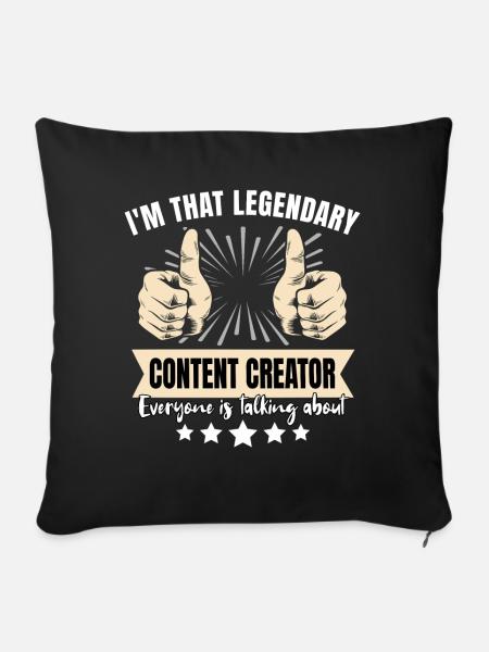 Legendärer Content Creator - Sofakissen mit Füllung 45 x 45 cm - Schwarz