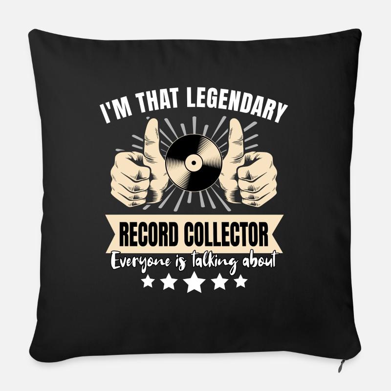 Collectionneur de disques légendaire - Coussin et housse de 45 x 45 cm - noir