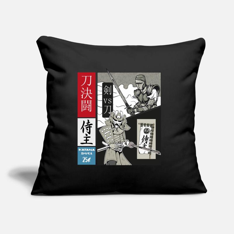Samurai Duel Katana vs. Épée Lourde Coussin et housse de 45 x 45 cm