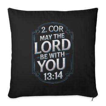 Que le Seigneur soit avec vous - Coussin et housse de 45 x 45 cm - noir - Devant