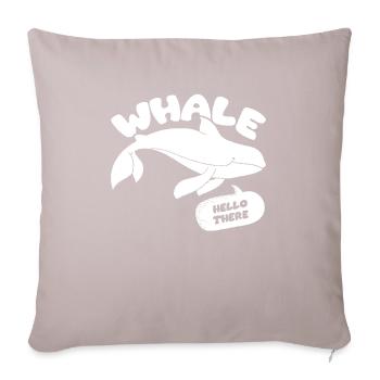 Whale Hello, Funny Whale - Sofa pillow with filling 45cm x 45cm - light taupe - Front