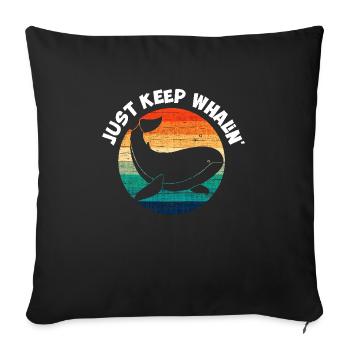 Continuez simplement à rouler" - Coussin et housse de 45 x 45 cm - noir - Devant