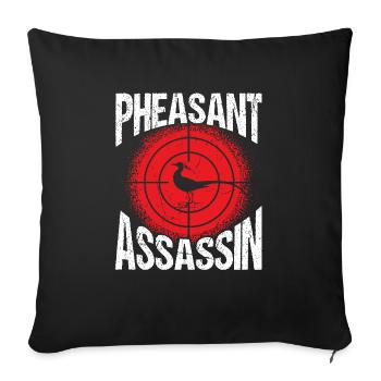 Fasan Assassin Bold Hunting Design - Sofakissen mit Füllung 45 x 45 cm - Schwarz - Vorne