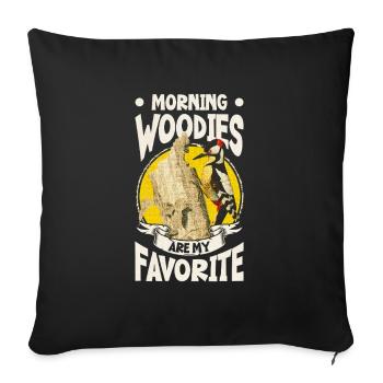 Les Woodies du matin sont mes préférés - Coussin et housse de 45 x 45 cm - noir - Devant
