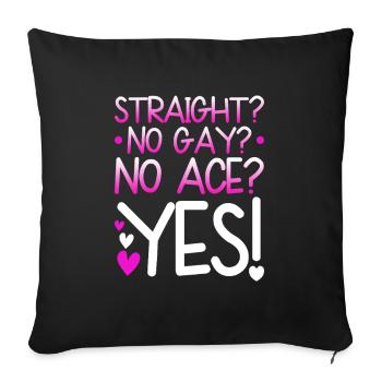 Hetero? Nicht Schwul? Neinass? Ja! - Sofakissen mit Füllung 45 x 45 cm - Schwarz - Vorne