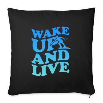 Wakeboard Wakeboarder Wakeboard Cadeau - Coussin et housse de 45 x 45 cm - noir - Devant