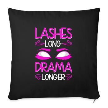 Eyelashes Long Drama Longer - Sofa pillow with filling 45cm x 45cm - black - Front