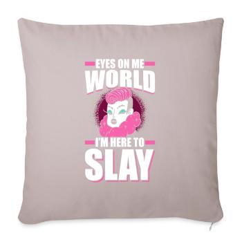 Eyes On Me World - Sofa pillow with filling 45cm x 45cm - light taupe - Front