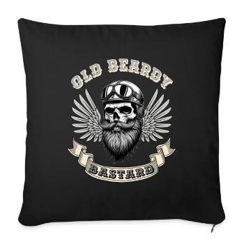 Old beardy bastard - Sofa pillow with filling 45cm x 45cm - black - Front
