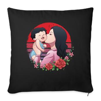 Mama of the fairy One - Sofa pillow with filling 45cm x 45cm - black - Front