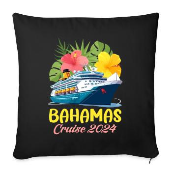 Bahamas Île des Caraïbes Cadeau d’été de l’Atlantique - Coussin et housse de 45 x 45 cm - noir - Devant