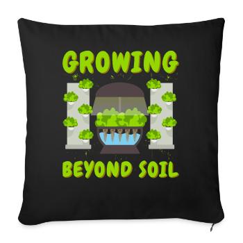 Cultiver au-delà du sol - Coussin et housse de 45 x 45 cm - noir - Devant