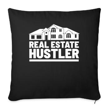 Real Estate Agent Real Estate Agent Gift - Sofa pillow with filling 45cm x 45cm - black - Front