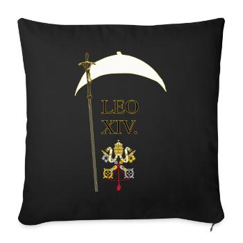Pape LEO XIV Cité du Vatican - Coussin et housse de 45 x 45 cm - noir - Devant