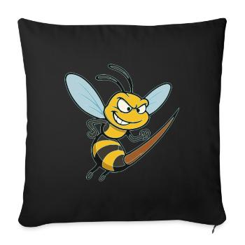 Guêpe le vieux porc-épic - Coussin et housse de 45 x 45 cm - noir - Devant