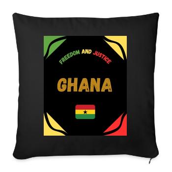 GHANA - Sofakissen mit Füllung 45 x 45 cm - Schwarz - Vorne