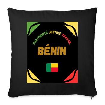 BÉNIN - Coussin et housse de 45 x 45 cm - noir - Devant