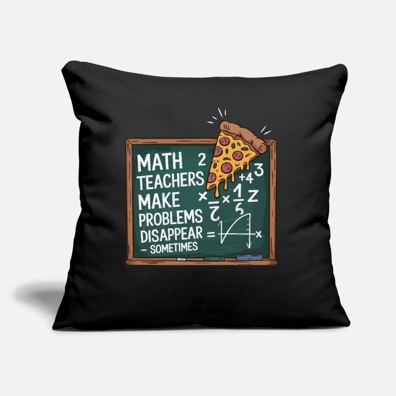 Professeur de mathématiques drôle Conception Pizza et résolution de problèmes Coussin et housse de 45 x 45 cm