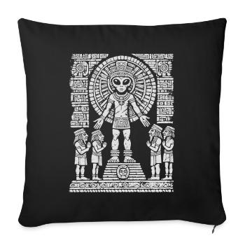 Ancient Aztec Style Alien Messiah Graphic Art - Sofa pillow with filling 45cm x 45cm - black - Front