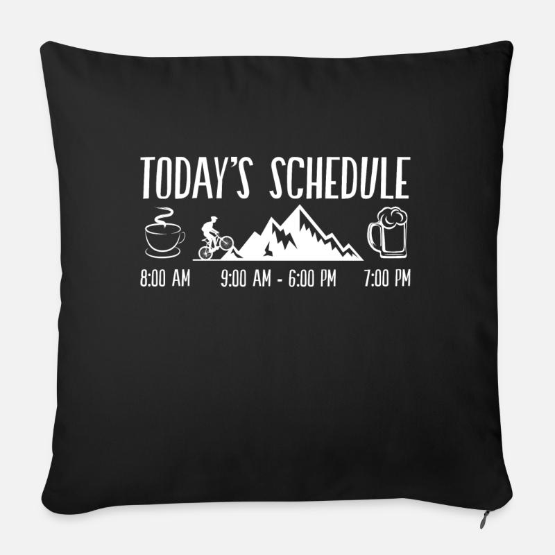 TODAY S SCHEDULE MTB Mountain - Sofa pillow with filling 45cm x 45cm - black