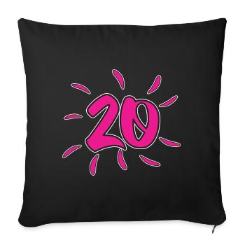 Number 20 years old year proudly show his girl - Sofa pillow with filling 45cm x 45cm - black - Front