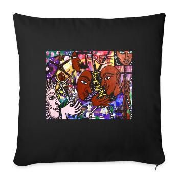 Free Jazz - Sofa pillow with filling 45cm x 45cm - black - Front
